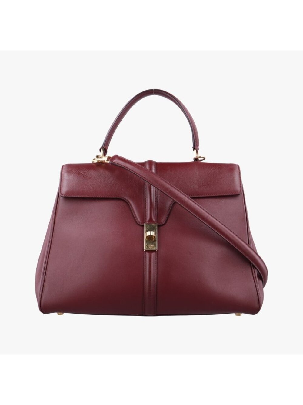 Celine 16 Bag Burgundy Calfskin